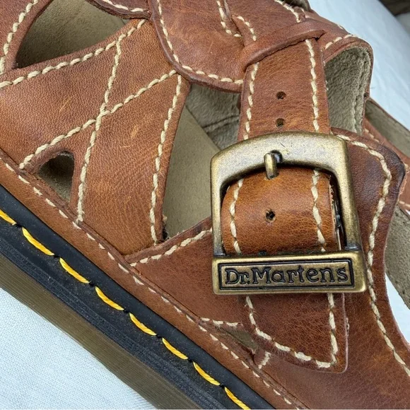 Dr Martens Vintage Y2K Chunky Sandals Women 11Brown Leather Slingback 5A85 EU 43 - Picture 13 of 16